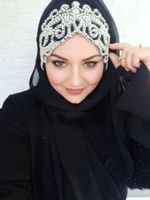 Egypt Stylish Pearl Handcrafted Chiffon Hijabs
